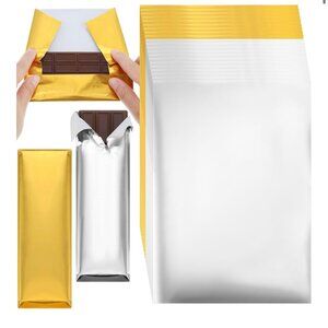 200 PCS Silver Chocolate Candy Wrappers Aluminum Foil Sheets (SKU: 266MI)
